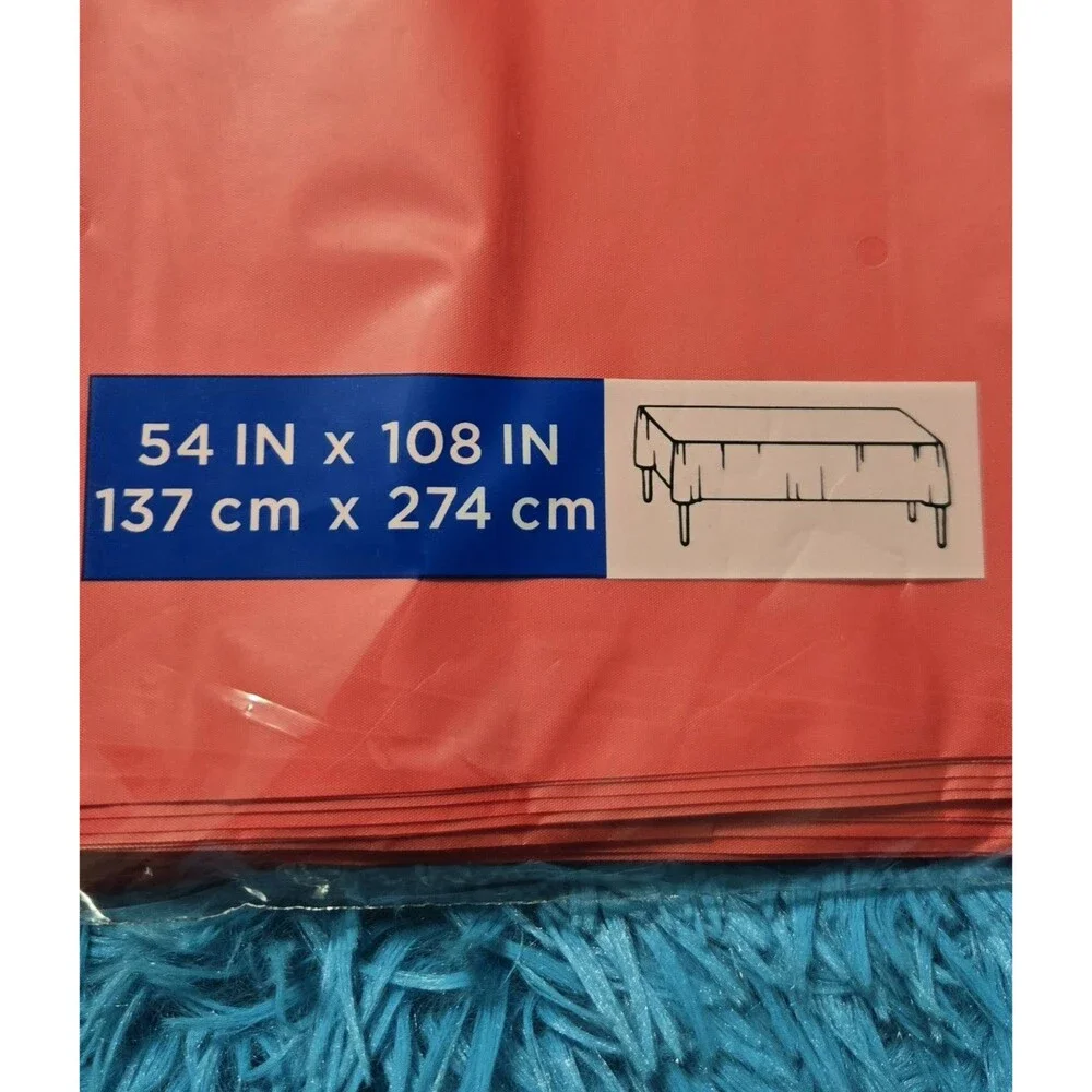 321 Party! 2-3ct Packs Red Plastic  Reusable Tablecover 54 x 108 Rectangular
